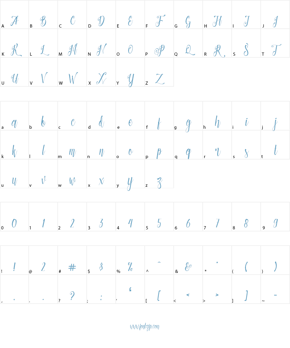 Patronia Script Font Character
